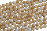 Natural Golden Mother of Pearl, High Quality in Round Gemstone Beads Shell Beads