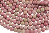 Natural Rhodonite High Quality in Round -Full Strand 15.5 inch Strand, 4mm, 6mm, 8mm, 12mm, or 14mm Beads Smooth Gemstone Beads