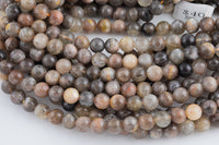 Dark Chocolate Moonstone - High Quality Grade AAA in Round Beads - 4mm, 6mm, 8mm, 10mm, 12mm- Full 15.5 Inch strand GORGEOUS!!! Smooth