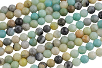 AMAZONITE Beads smooth round sizes- 4mm, 6mm, 8mm, 10mm, 12mm-Full Strand 15.5 inch Strand- Best Quality AAA Quality Gemstone Beads