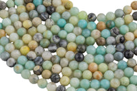 AMAZONITE Beads smooth round sizes- 4mm, 6mm, 8mm, 10mm, 12mm-Full Strand 15.5 inch Strand- Best Quality AAA Quality Gemstone Beads