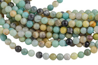 AMAZONITE Beads smooth round sizes- 4mm, 6mm, 8mm, 10mm, 12mm-Full Strand 15.5 inch Strand- Best Quality AAA Quality Gemstone Beads