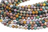 Natural Ocean Jasper High Quality in Faceted Round 6mm, 8mm, 10mm, 12mm -Full Strand 15.5 inch Strand Gemstone Beads