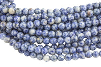 Natural Light Sodalite, High Quality in Faceted Round, 6mm, 8mm, 10mm, 12mm- Full 15.5 Inch Strand- Gemstone Beads