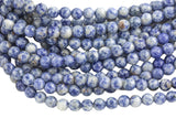 Natural Light Sodalite, High Quality in Faceted Round, 6mm, 8mm, 10mm, 12mm- Full 15.5 Inch Strand- Gemstone Beads