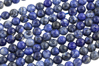 Natural Dark Blue Sodalite, High Quality in Faceted Round, -Full Strand 15.5 inch Strand, 4mm, 6mm, 8mm, 12mm, or 14mm Beads AAA Quality