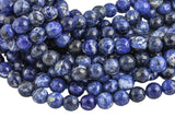 Natural Dark Blue Sodalite, High Quality in Faceted Round, -Full Strand 15.5 inch Strand, 4mm, 6mm, 8mm, 12mm, or 14mm Beads AAA Quality