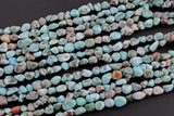 Natural Larimar Nugget Beads - Around 6x10mm in dimensions -16 Inch strand - Wholesale pricing Gemstone Beads