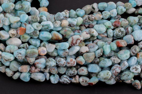 Natural Larimar Nugget Beads - Around 6x10mm in dimensions -16 Inch strand - Wholesale pricing Gemstone Beads