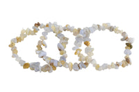 Flower Blue Lace Agate Stretchy String Bracelet Natural Gemstone Chips Bracelets Bracelet Crystal Bracelet