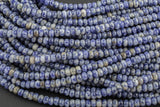 Natural Sodalite, High Quality in Roundel, 6mm, 8mm- Full 15.5 Inch Strand-Full Strand 15.5 inch Strand Smooth Gemstone Beads