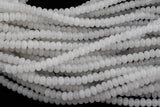 Natural White Jade, High Quality in Roundel, 6mm, 8mm- Full 15.5 Inch Strand-Full Strand 15.5 inch Strand Smooth Gemstone Beads