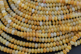 Natural Yellow Jade, High Quality in Roundel, 6mm, 8mm- Full 15.5 Inch Strand-Full Strand 15.5 inch Strand Smooth Gemstone Beads