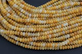 Natural Yellow Jade, High Quality in Roundel, 6mm, 8mm- Full 15.5 Inch Strand-Full Strand 15.5 inch Strand Smooth Gemstone Beads