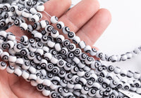 Evil Eye Beads Round Glass Crystal 4mm 6mm 8mm All Colors Available 15-16"