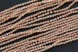 Natural Moonstone Full Strands-15.5 inches- 2.5mm- Nice Size Hole- Diamond Cutting,High Facets-Nice and Sparkly-Faceted Round Gemstone Beads