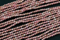 Natural Rhodonite Beads Full Strands-15.5 inches-2-3mm- Nice Size Hole- Diamond Cutting, High Facets-Nice and Sparkly-Faceted Round