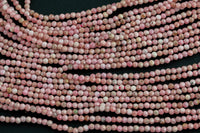 Natural Rhodonite Beads Full Strands-15.5 inches-2-3mm- Nice Size Hole- Diamond Cutting, High Facets-Nice and Sparkly-Faceted Round