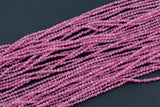 Natural Pink Tourmaline Beads Full Strands-15.5 inches-2.5mm- Nice Size Hole- Diamond Cutting, Nice and Sparkly- Faceted Round