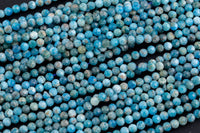 Natural Apatite Beads Full Strands-15.5 inches-3mm- Nice Size Hole- Diamond Cutting, High Facets-Nice and Sparkly-Faceted Round