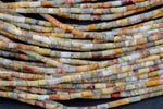 Natural Mexican Crazy Laced Agate beads tube tubular beads 15.5" 2x4mm