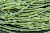 Natural Olive Jade beads tube tubular beads 15.5" 2x4mm