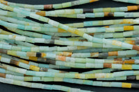 Natural Amazonite beads tube tubular beads 15.5" 2x4mm