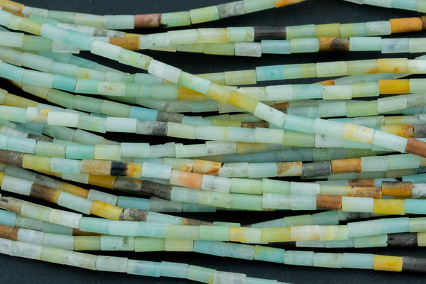 Natural Amazonite beads tube tubular beads 15.5" 2x4mm