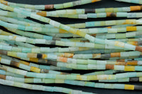 Natural Amazonite beads tube tubular beads 15.5" 2x4mm