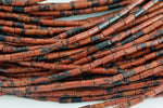 Natural Mahogony Jasper beads tube tubular beads 15.5" 2x4mm