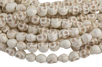 Magnesite White Turquoise Small Skull - Full 15 Inch Strand