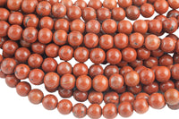 Natural Red Jasper, High Quality in Round,-Full Strand 15.5 inch Strand, 4mm, 6mm, 8mm, 12mm, or 14mm Beads- Smooth Gemstone Beads