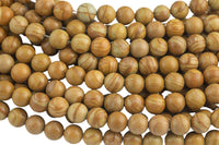 Natural Tiger Skin, Wood Jasper Round- 4mm, 6mm, 8mm, 10mm, 12mm- Full 15.5 Inch Strand- AAA Quality Smooth Gemstone Beads