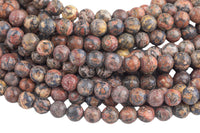 Natural Leopard Skin Jasper Beads Full Strand 15.5 Inches Long AAA Quality