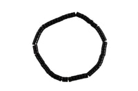 Natural Onyx- 2x4mm Heishi Stretchy Bracelet- 7 inches