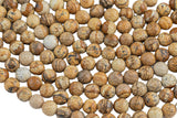 Natural Picture Jasper Faceted Round 4mm, 6mm, 8mm, 10mm, 12mm, 14mm AAA Quality Gemstone Beads
