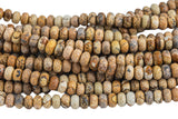 Natural Picture Jasper Faceted Roundel 4mm, 6mm, 8mm Gemstone Beads