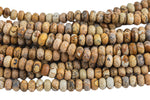 Natural Picture Jasper Faceted Roundel 4mm, 6mm, 8mm Gemstone Beads