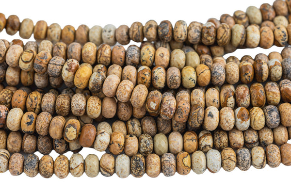 Natural Picture Jasper Faceted Roundel 4mm, 6mm, 8mm Gemstone Beads