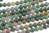 Natural Indian Agate Beads Grade AAA Round Round, 4mm, 6mm, 8mm, 10mm, 12mm, 14mm- Full 15.5 Inch Strand Smooth Gemstone Beads