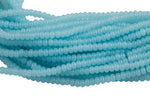 4x6mm Crystal Smooth Roundel 1 or 2 or 5 or 10 STRANDS- 16 Inch Strand- Light Aqua