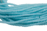 4x6mm Crystal Smooth Roundel 1 or 2 or 5 or 10 STRANDS- 16 Inch Strand- Light Aqua