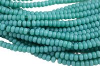 4x6mm Crystal Smooth Roundel 1 or 2 or 5 or 10 STRANDS- 16 Inch Strand- Teal