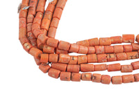 Orange Bamboo Coral Natural Barrel Shaped Beads. Large Size- approximately 18mm Diameter Size will vary -15.5 inch strand Gemstone Beads