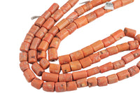 Orange Bamboo Coral Natural Barrel Shaped Beads. Large Size- approximately 18mm Diameter Size will vary -15.5 inch strand Gemstone Beads