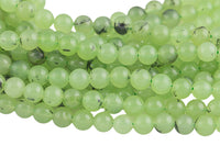 Natural Prehnite Garnet Beads Grade AAA Round, High Quality - 4mm, 6mm, 8mm, 10mm- Full 15.5 Inch Strand Smooth Gemstone Beads