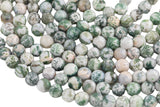 Natural Tree Agate, High Quality in Faceted Round-4mm, 6mm, 10mm, 12mm-Full Strand 15.5 inch Strand Gemstone Beads