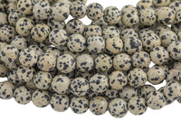 Natural Faceted Dalmatian Jasper, High Quality in Faceted Round, 4mm, 6mm, 8mm, 10mm, 12mm- Full 15.5 Inch Strand Gemstone Beads