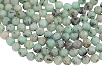 Natural Diamond Cut Faceted Kiwi Jasper 6mm 8mm 10mm Round Beads 15.5" Strand Gemstone Beads