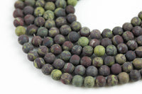 Natural Matte Dragon Bloodstone Blood Stone Beads, High Quality in Matte Round, 3mm, 4mm, 6mm, 8mm, 10mm, 12mm- Full 16 inch strand